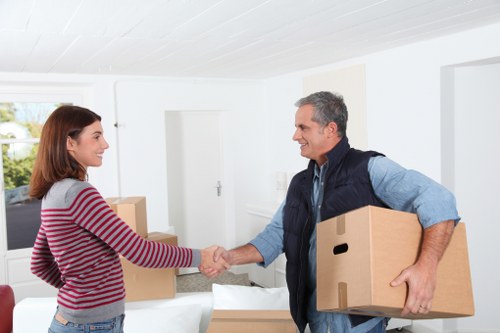 Packing boxes and furniture ready for removals in Elephant and Castle