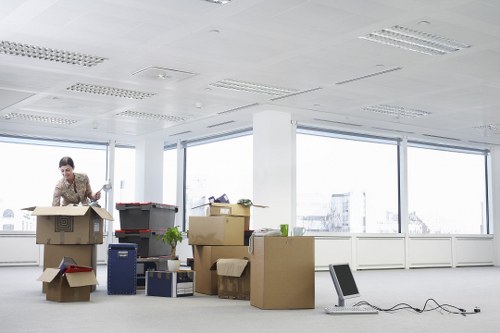 Careful loading of household furniture for transport in central London