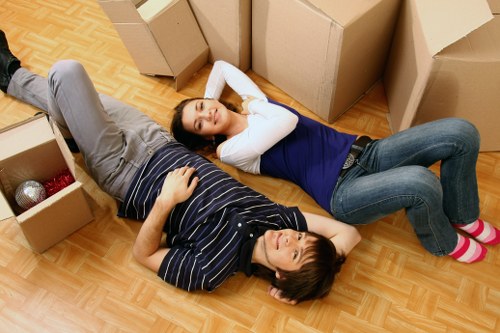 Packed moving truck with boxes and furniture for Elephant and Castle relocation